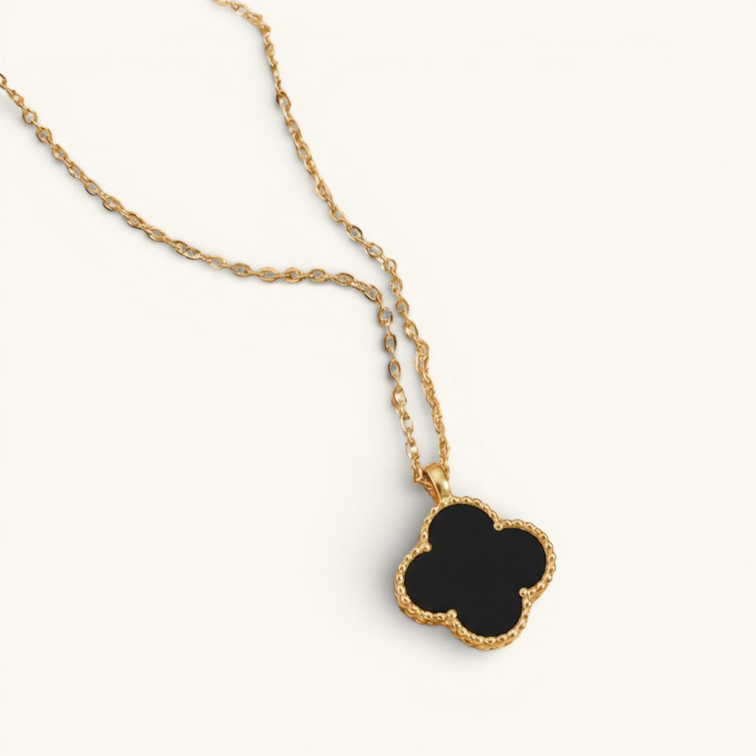 Clover Black Necklace