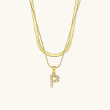 Fiona Layered Gold Initial Letter Necklace